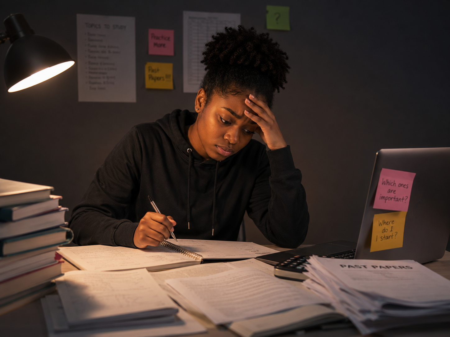 Student studying